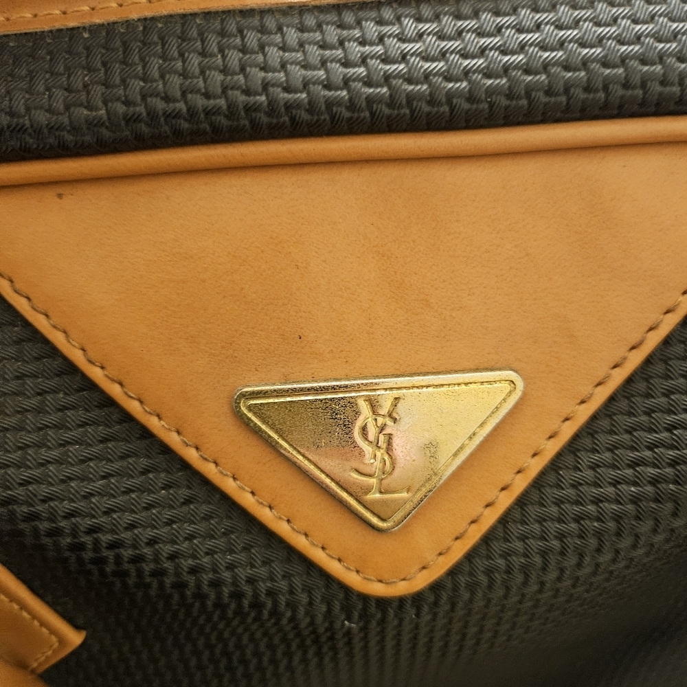 Yves Saint Laurent Vintage Woven Canvas Boston Bag - Picture 3 of 15